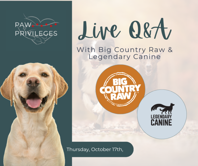 Big Country Raw, Legendary Canine & Thrive Supplements Live Q/A